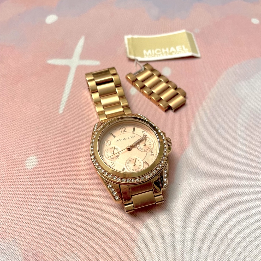 Michael Kors Gold Rhinestone Watch